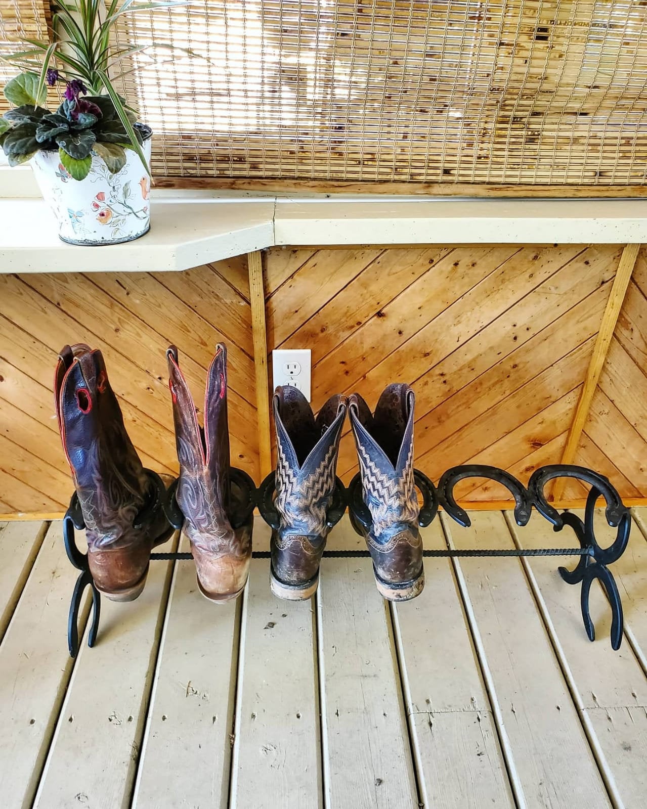 Horseshoe Boot Rack. Three Pair Boot Rack. FREE FED EX Home Delivery 