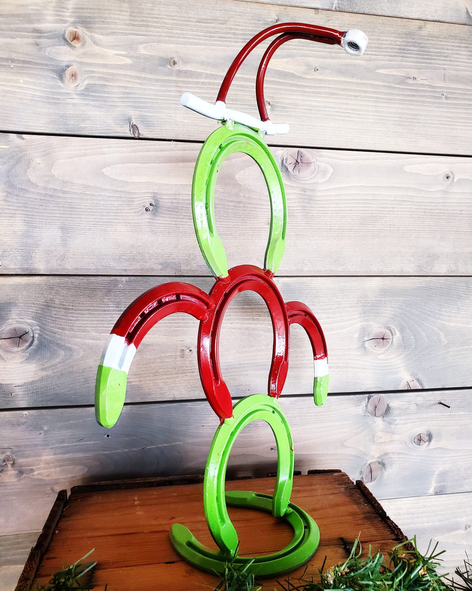 Horseshoe Snowman made from authentic horseshoes Western snowman Christmas  decor